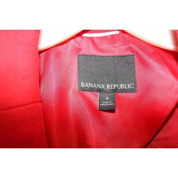Banana Republic Italian Melton Car Coat Red Wool Size 4 - Picture 5 of 5